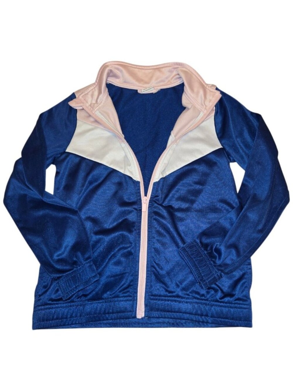 Puma Youth Zip-Up Track Jacket Girls Blue & Pink Light Jogger Athletic M(8-10)